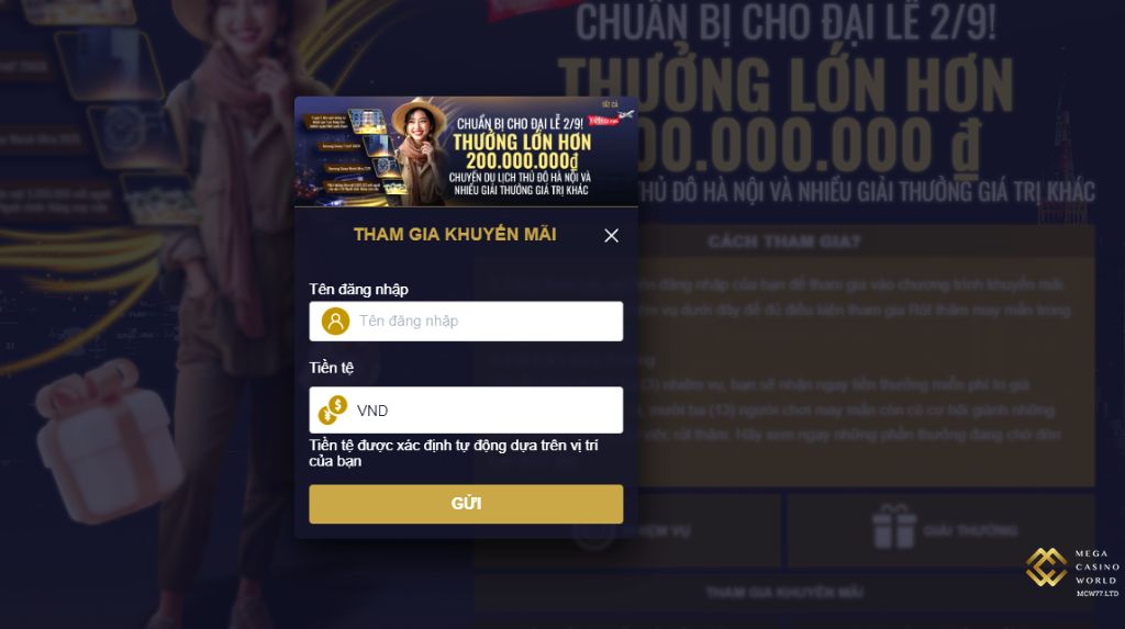 Hướng Dẫn Tham Gia Khuyến Mãi Chào Mừng Lễ 2/9 Tại MCW77