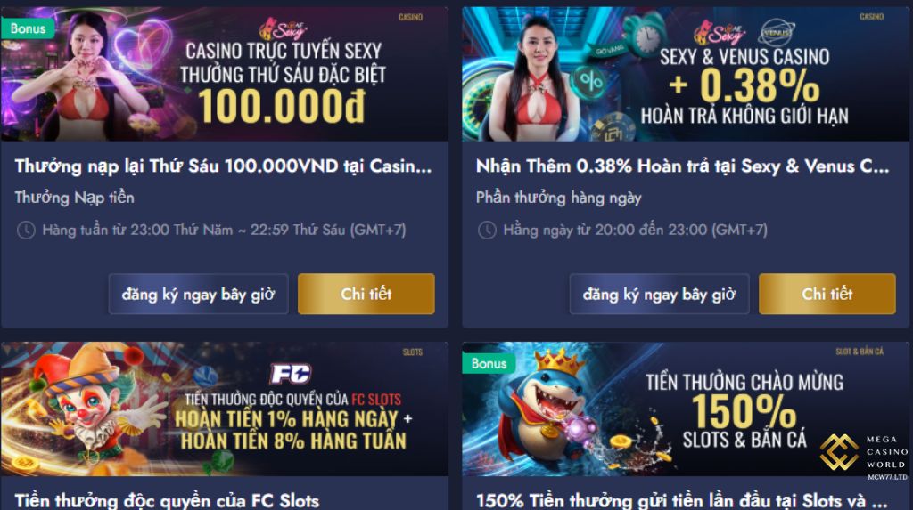 Top các chương trình khuyến mãi MCW77 nổi bật
